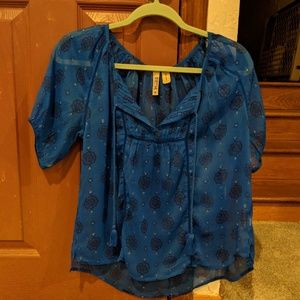 Mudd Sheer Royal Blue Blouse